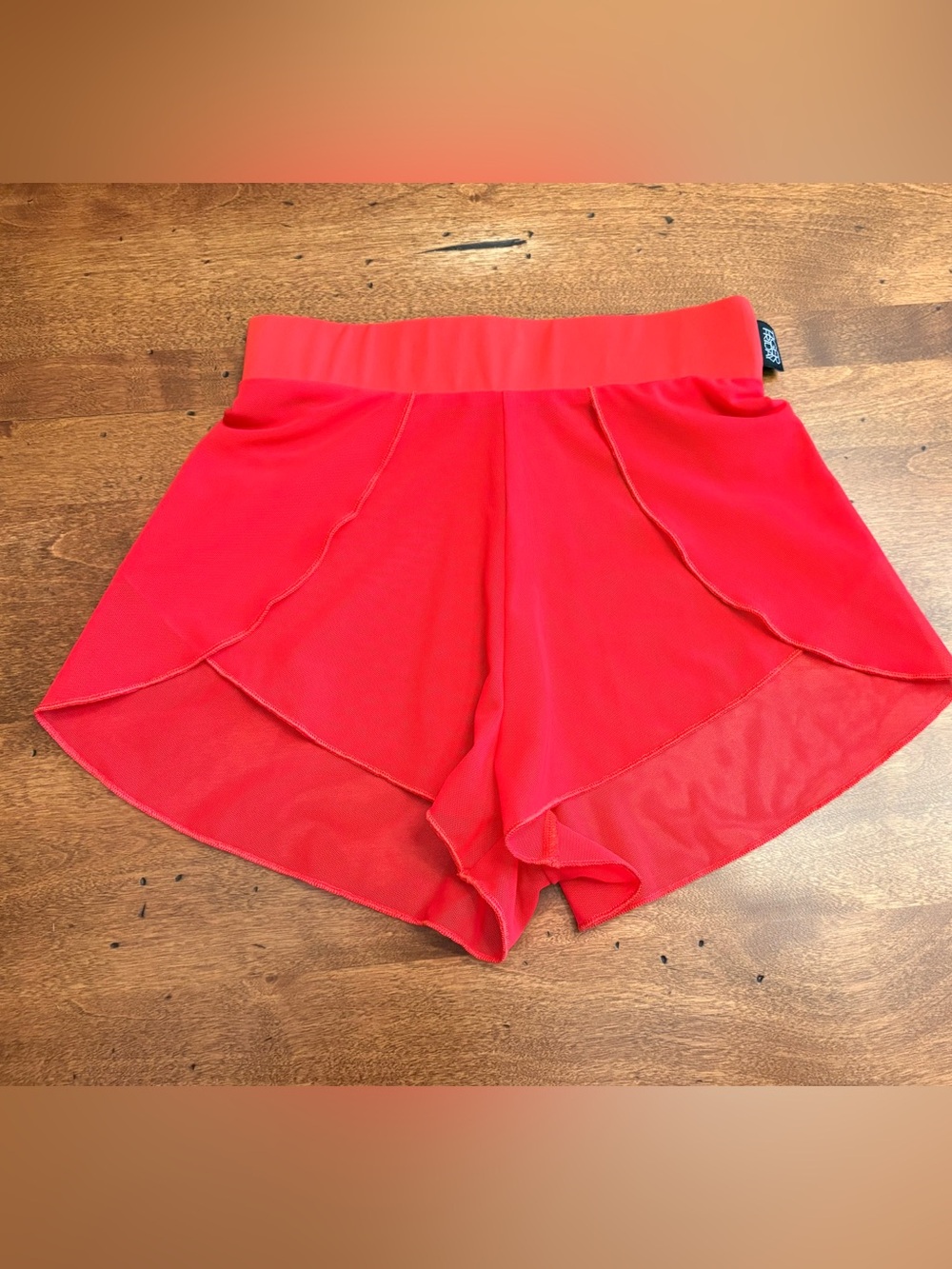 Tiger Friday Red Mesh Shorts / Skort - Youth Extra Large -wear over leo Like New